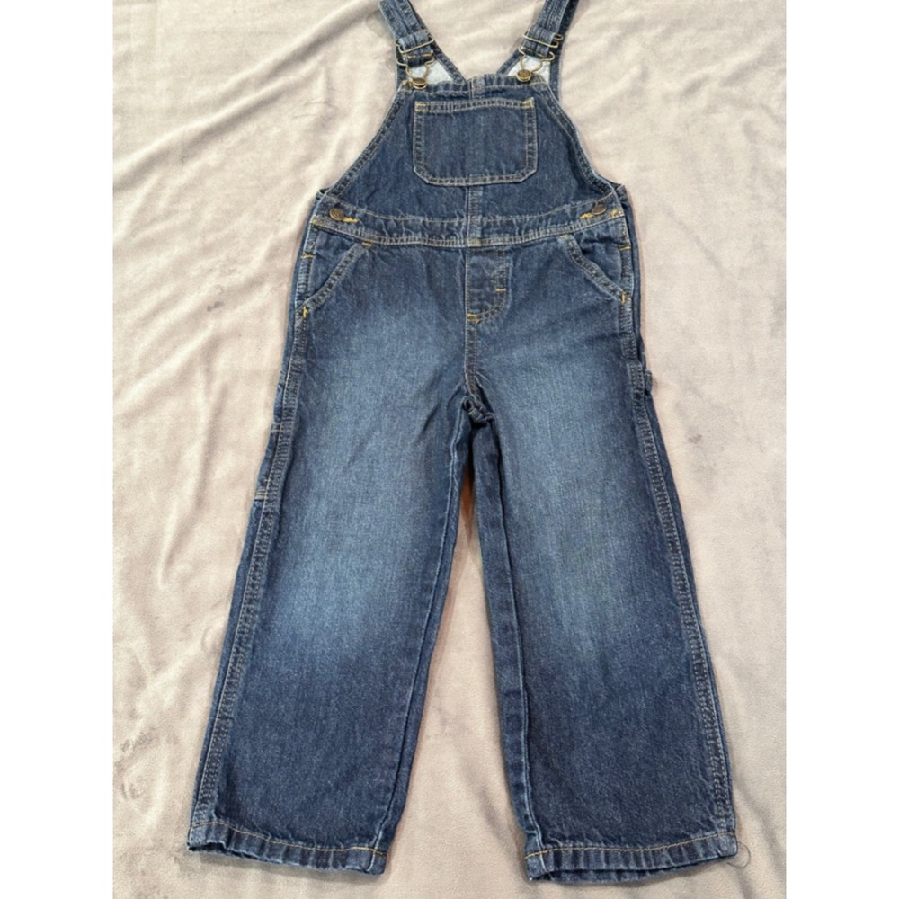 Wrangler Authentics Toddler Boys Denim Overalls Dark Wash 4T 10ZT7MOOD